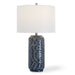 Blue Wavy Ceramic Table Lamp - table lamp