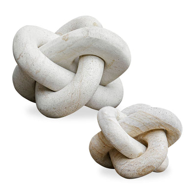 Limestone Link Indoor-Outdoor Sculptures, S/2 - decorative object