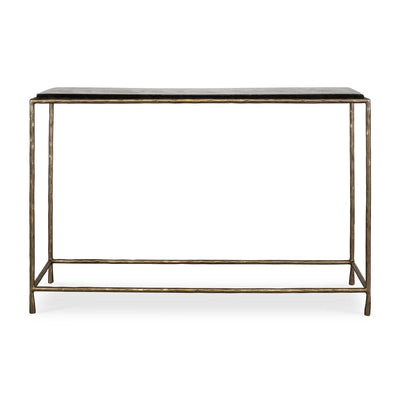 Ovard Console Table - cast glass top with brass frame