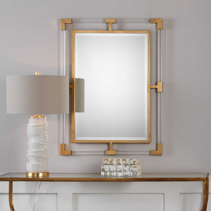 Gold and Acrylic Rectangular Mirror