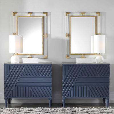 Gold and Acrylic Rectangular Mirror - mirrors - luxury