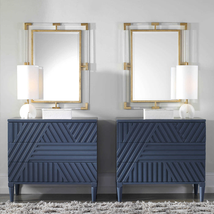 Gold and Acrylic Rectangular Mirror