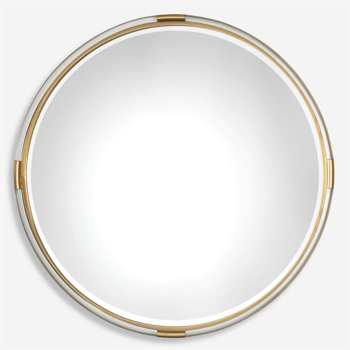 Acrylic and Gold Leaf Round Mirror