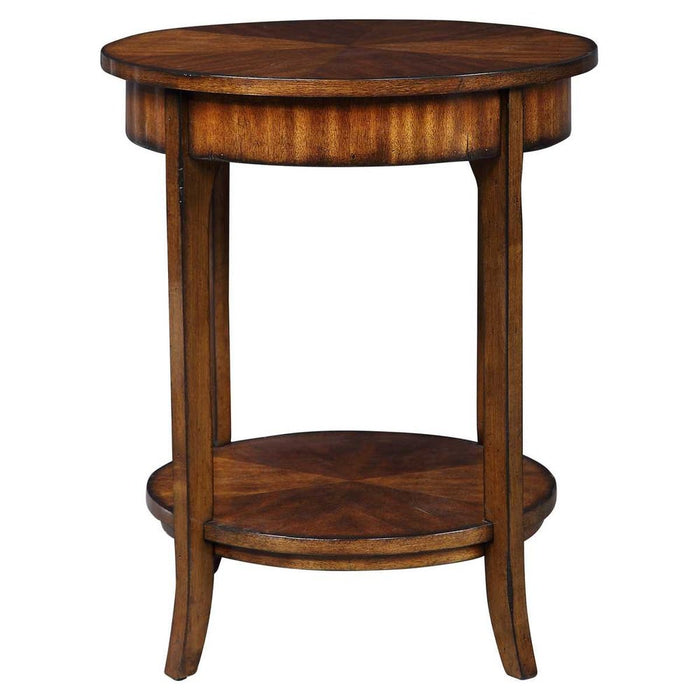 Carmel Lamp Table - warm old barn finish with primavera veneer
