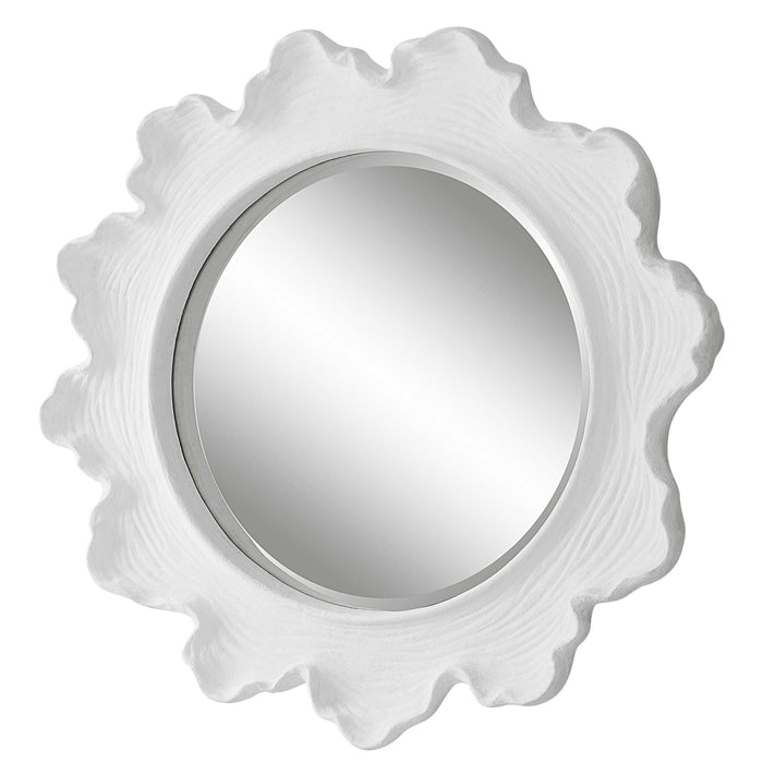 White Coral Mirror Round