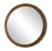 Cleveland Round Mirror - burl veneer frame with antique gold iron inner ledge
