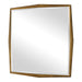 On Point Square Mirror - gold finish and wood