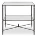 Henzler Lamp Table, Steel - blackened steel with mirror top
