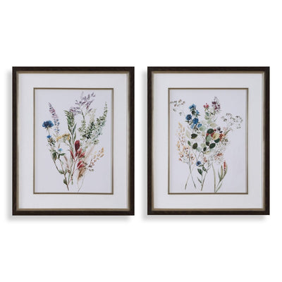 Delicate Flowers Framed Prints, S/2 - Wall Art