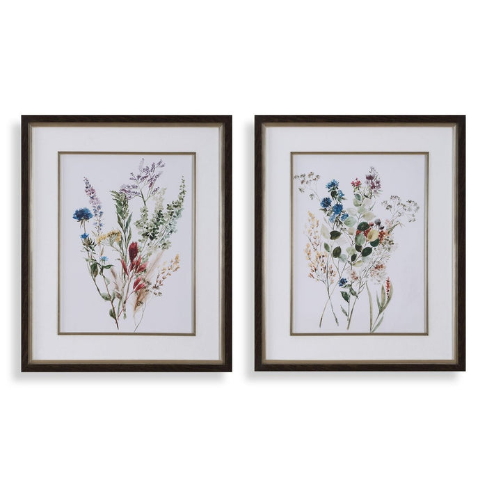 Delicate Flowers Framed Prints, S/2 - Wall Art