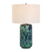 Out Of The Blue Table Lamp - ceramic base with blue and green drip glaze