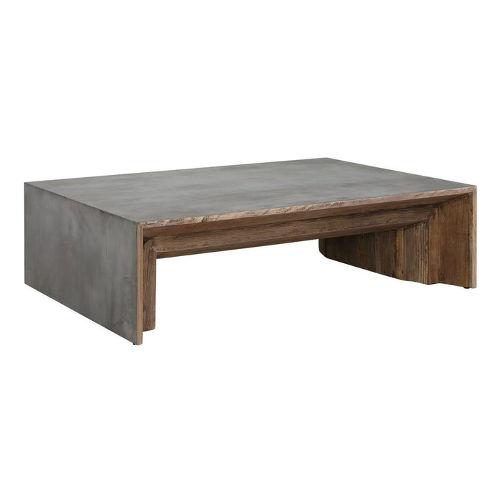 Vail Coffee Table - reclaimed elm wood with concrete