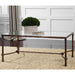 Warring Coffee Table - forged iron in rustic bronze with glass top