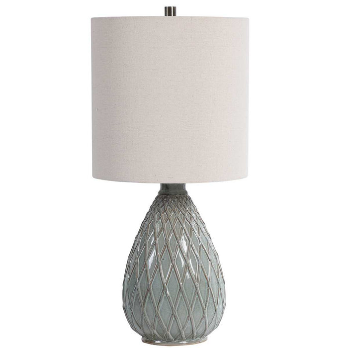 Rust Aqua Ceramic Table Lamp - table lamp