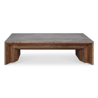 Vail Coffee Table - reclaimed elm wood with concrete