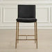 Ascend Counter Stool Charcoal - distressed top grain leather seat with aged gold iron base