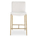 Ascend Counter Stool White - white boucle upholstery with aged gold iron base