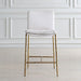 Ascend Counter Stool White - white boucle upholstery with aged gold iron base