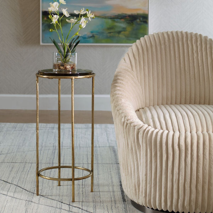 Accent Table (Gold/Recycled Glass) - accent table