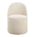 Roll With It Dining Chair Sand - slubbed polyester upholstery in light sand with rolling casters