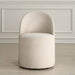 Roll With It Dining Chair Sand - slubbed polyester upholstery in light sand with rolling casters