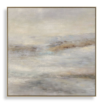 Say When Hand Painted Canvas - neutral tones with visible brushstrokes in gold leaf frame