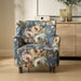 Lainey Armchair Floral - watercolor peony linen upholstery with light walnut wood legs
