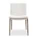 Ascend Dining Chair - white boucle upholstery with aged gold iron base