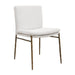 Ascend Dining Chair - white boucle upholstery with aged gold iron base