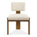 Arienzo Dining Chair - walnut wood frame with ivory boucle upholstery