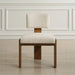 Arienzo Dining Chair - walnut wood frame with ivory boucle upholstery