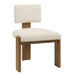Arienzo Dining Chair - walnut wood frame with ivory boucle upholstery