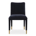 Conifer Dining Chair Indigo - indigo blue distressed velvet with brushed brass ferrules