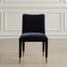 Conifer Dining Chair Indigo - indigo blue distressed velvet with brushed brass ferrules
