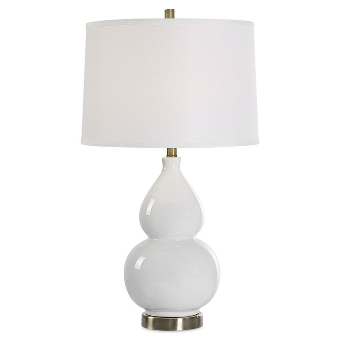 White Gourd Ceramic Table Lamp - table lamp