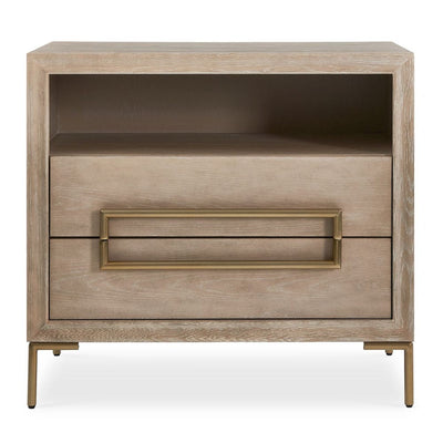 Alessia Side Table - light oak with brass hardware