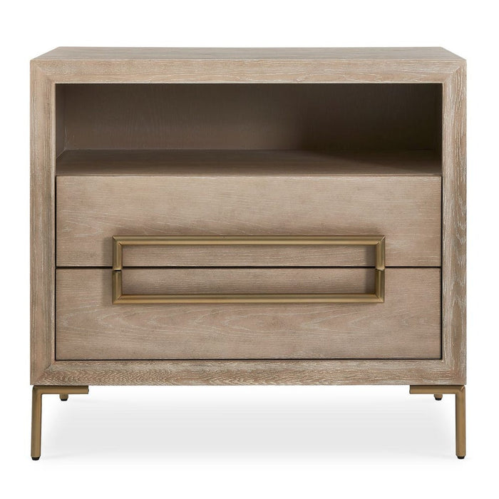 Alessia Side Table - light oak with brass hardware