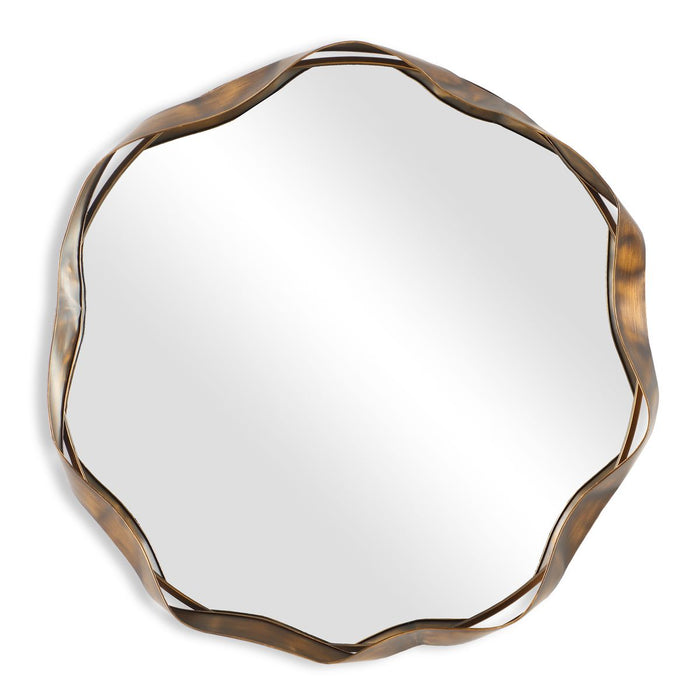 Catch The Wave Round Mirror - bronze iron frame