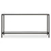 Hayley Console Table, Black - rustic black steel with mirror top