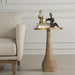 Terra Accent Table - natural rattan with brass and mirror top