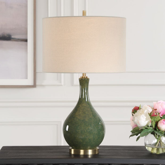 Emerald Green Ceramic Accent Lamp - table lamp