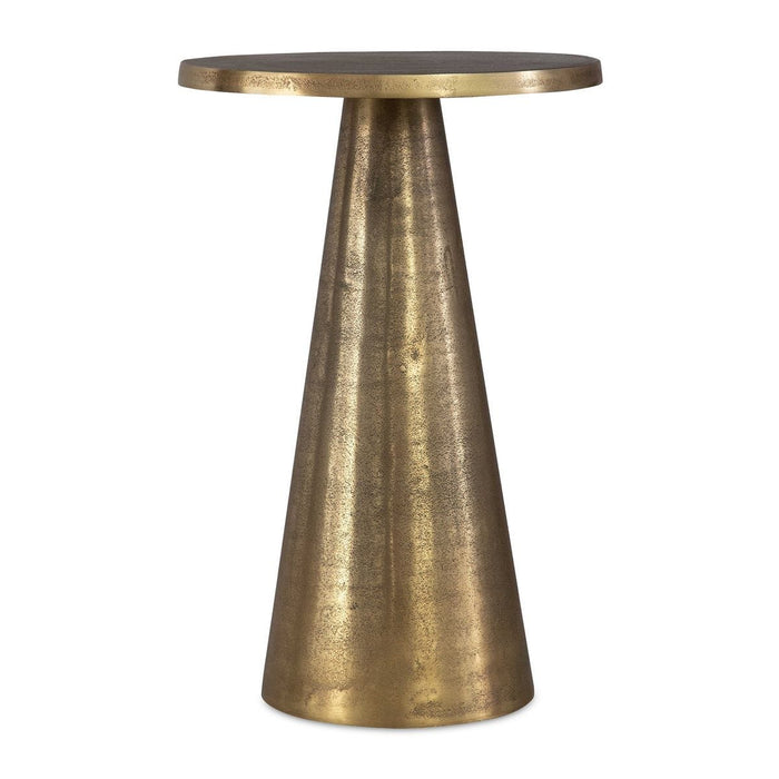 Pedestal Accent Table (Antique Brass) - accent table