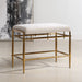 Karleen Small Bench - brass and chenille and white