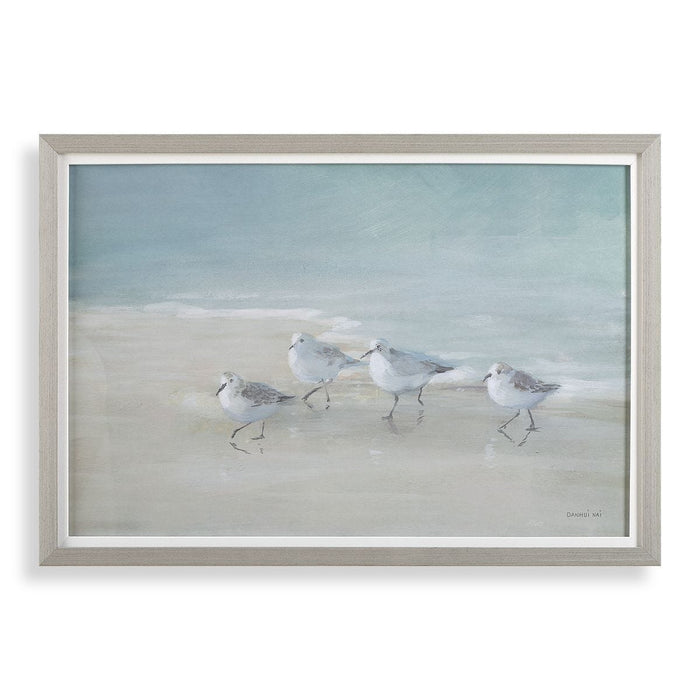 Tranquil Shorebirds on the Sand Framed Prints, S/2 - Wall Art