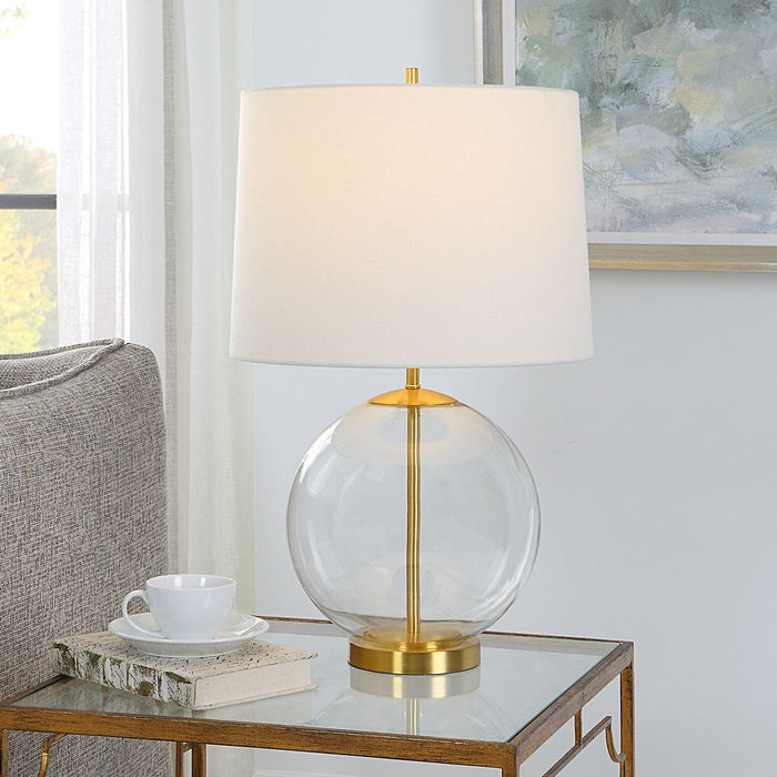 Clear Glass Spherical Accent Lamp - table lamp