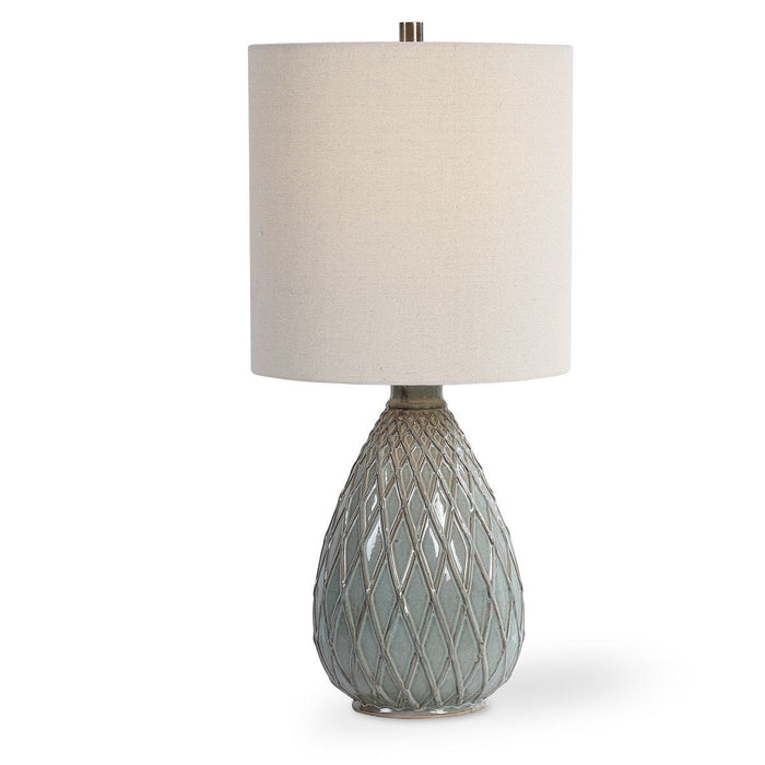 Rust Aqua Ceramic Table Lamp - table lamp