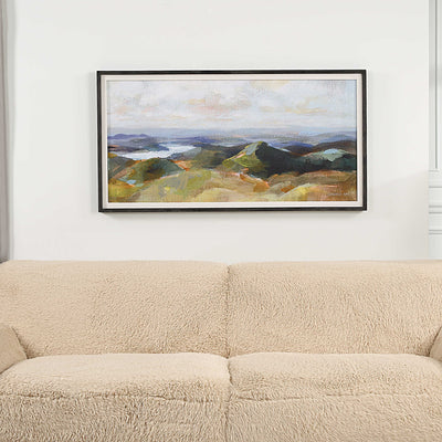 White blue ridge vista mountain landscape wall art - rustic modern