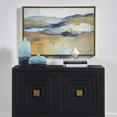 Vantage Point Blue Abstract Canvas Wall Art - rustic modern