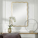 Aneta Mirror Gold - antiqued gold leaf wood