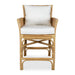 Pacific Counter Stool - natural woven rattan frame with white polyester cushions